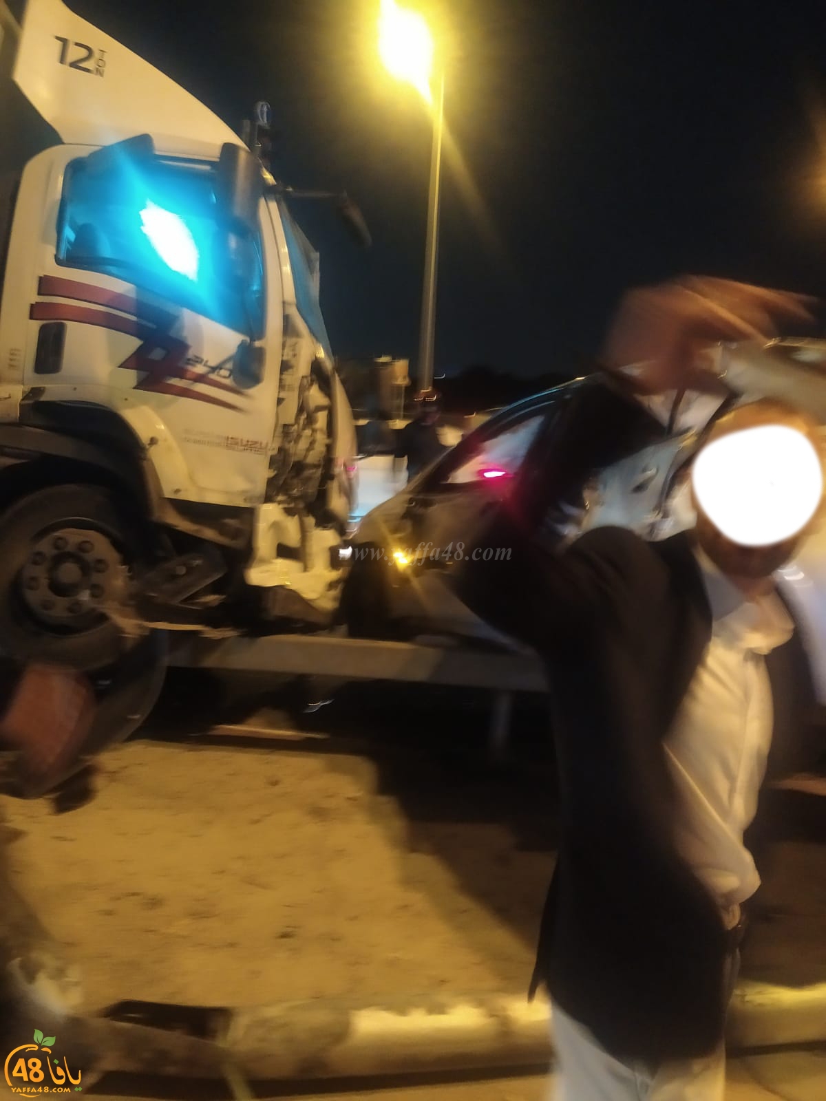  7 اصابات في حادث طرق بين مركبة وشاحنة شرق يافا